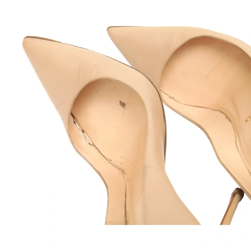 CHRISTIAN LOUBOUTIN Pumps Leather Beige SO KATE 120mm Heels Pointed Toe 38 $845 - Picture 10 of 14